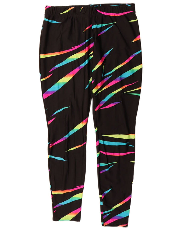 Rodeo Leggings Femme UK 14 Grand Nylon Rayé Noir