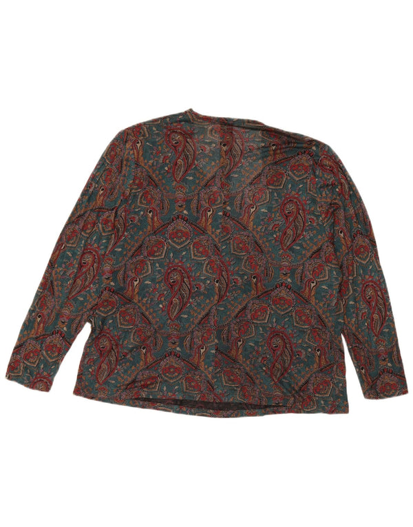vintage Womens Blouse Top UK 14 Moyen Multicolore Paisley