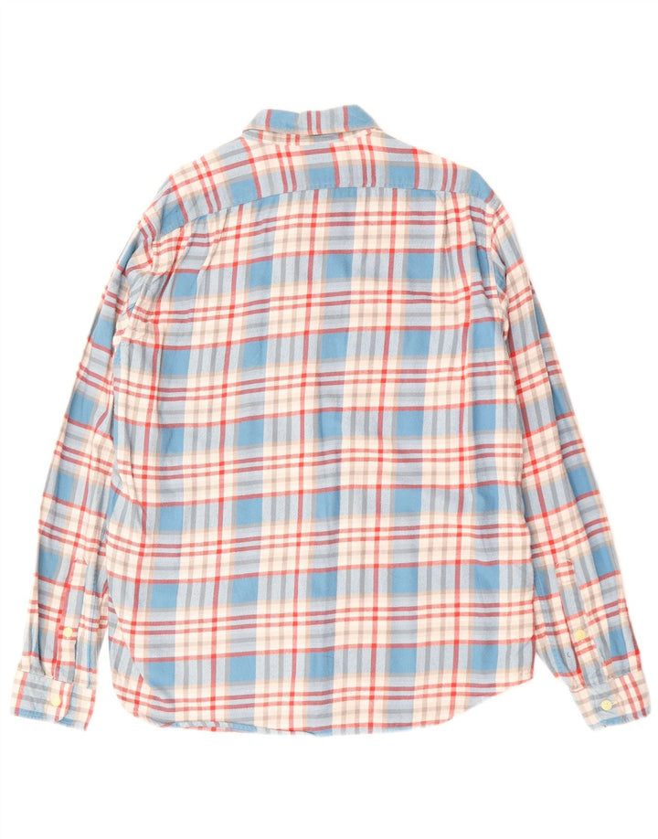 J. CREW Chemise slim en flanelle pour homme en coton à carreaux bleus