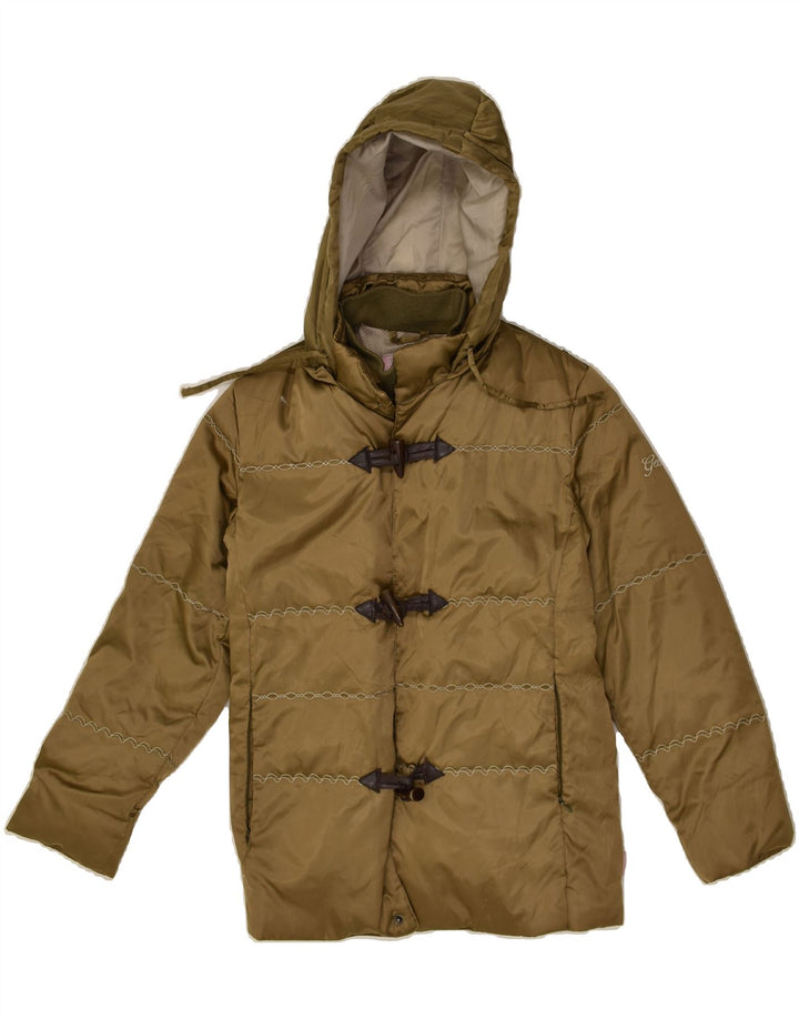 GEOX Girls Hooded Duffle Jacket 9-10 Years Khaki Polyester | Vintage Geox | Thrift | Second-Hand Geox | Used Clothing | Messina Hembry 