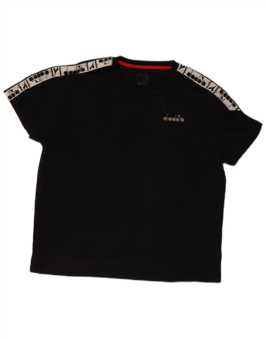DIADORA T-Shirt Graphique Homme Noir Moyen Coton Colorblock