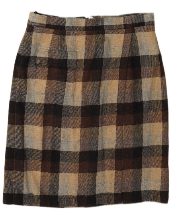 Bardehle Jupe crayon femme UK 12 Medium W30 Laine à carreaux marron