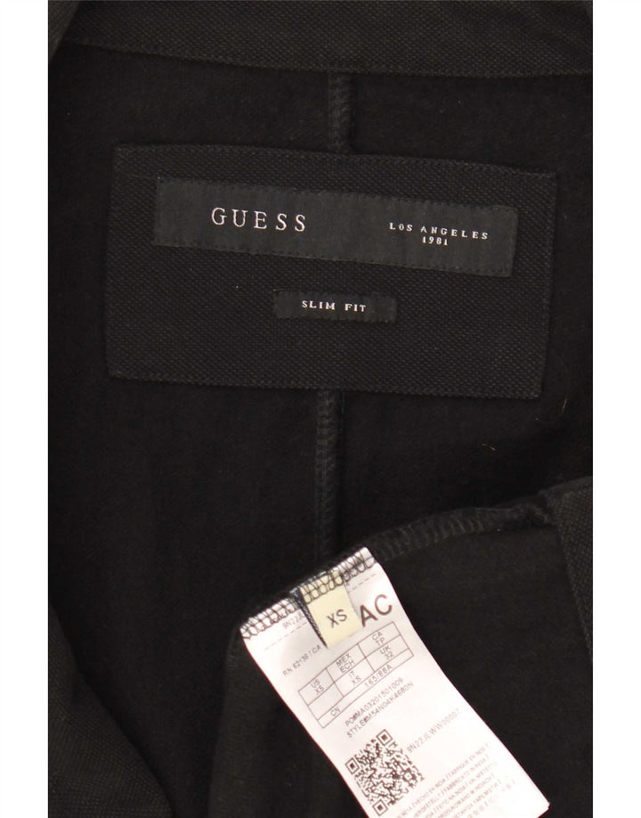 Guess Veste Blazer Slim Fit à 2 Boutons pour Homme UK 32 2XS Coton Noir