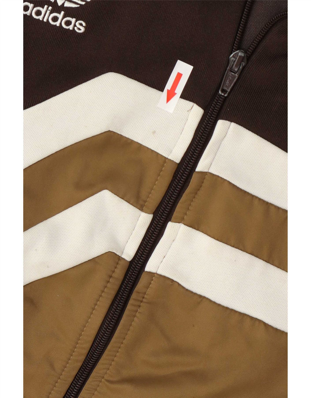 Adidas Veste de survêtement pour homme en coton color block Large Marron