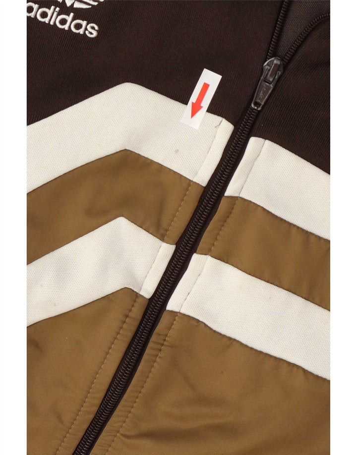 Adidas Veste de survêtement pour homme en coton color block Large Marron