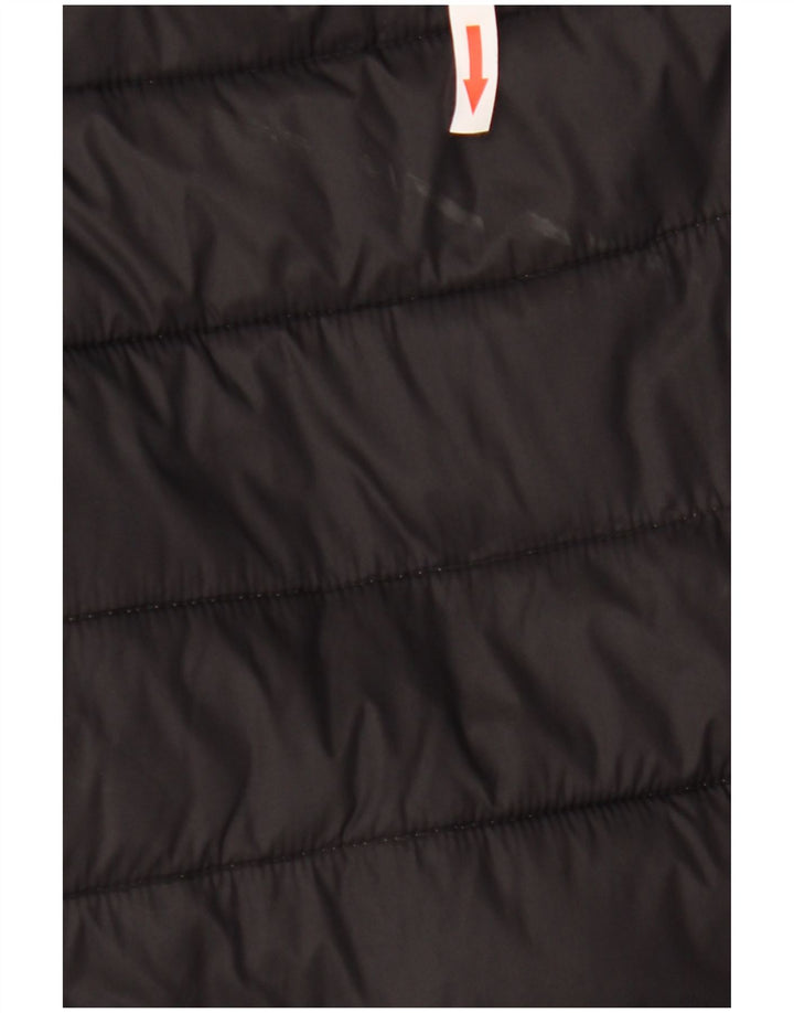 Kappa Veste matelassée à capuche pour homme UK 44 2XL Noir Polyamide