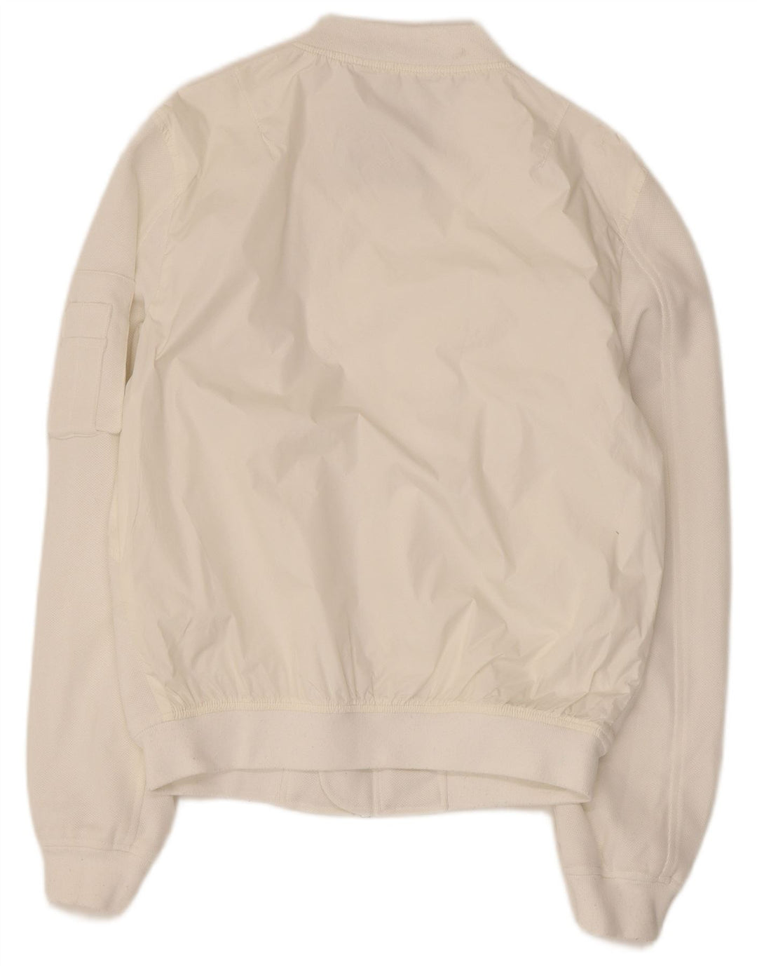 Zara Bomber Jacket Homme UK 38 Medium Blanc Nylon