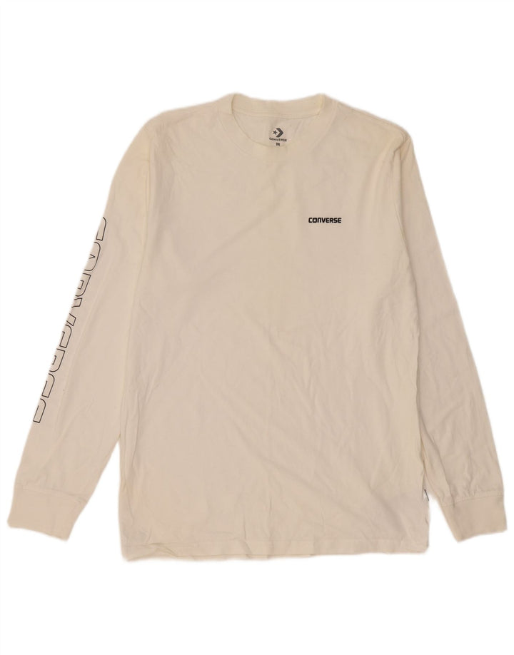 Converse Haut graphique à manches longues pour homme en coton blanc moyen