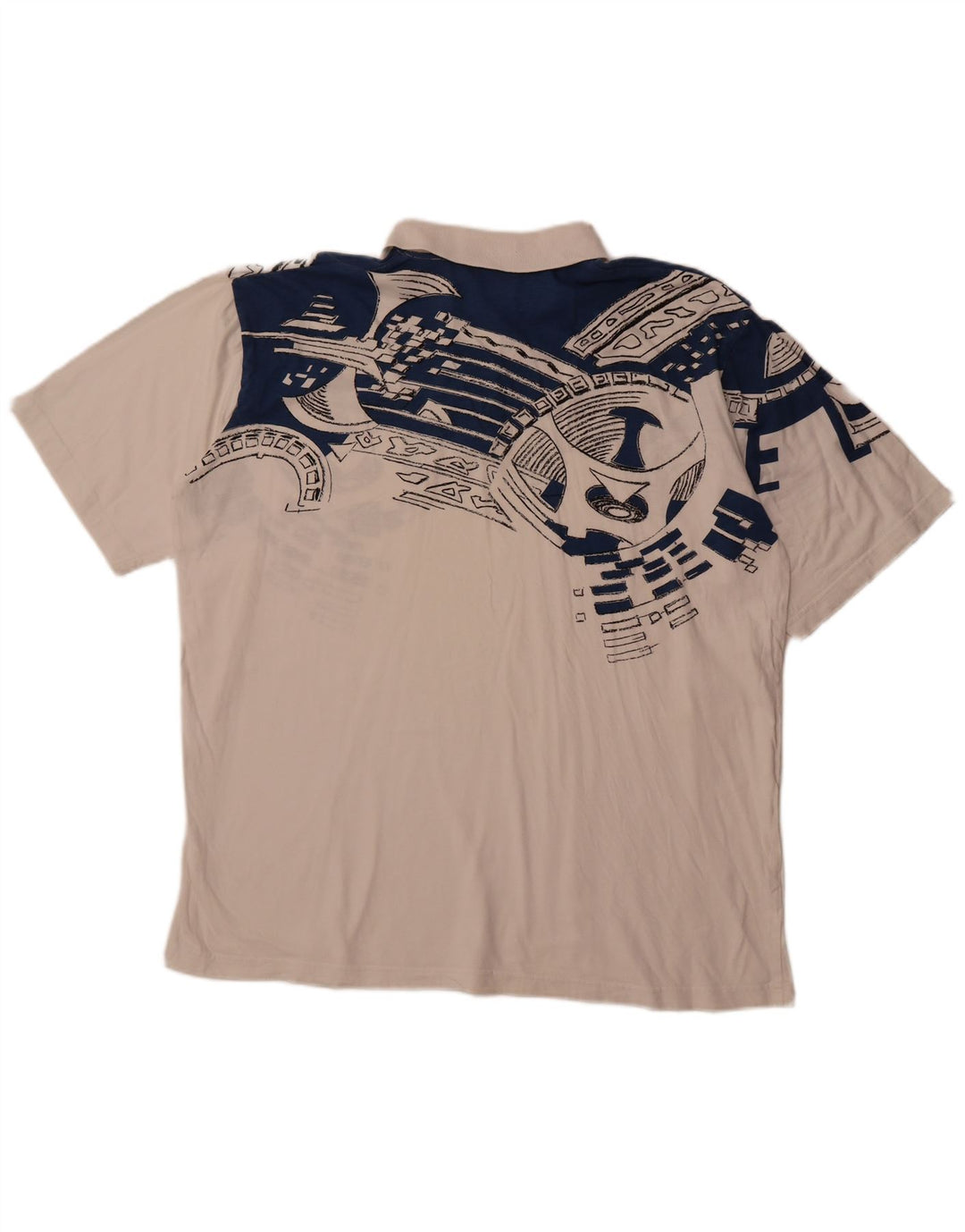 SHAMP Polo graphique homme EU 48 coton géométrique blanc moyen