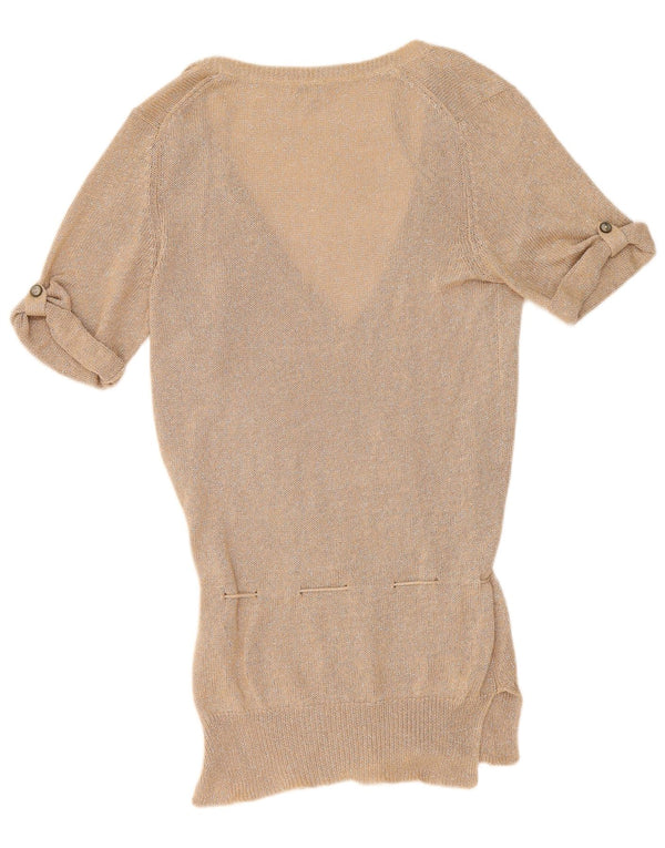 Massimo Dutti Robe pull pour femme UK 44 Lin moucheté beige moyen