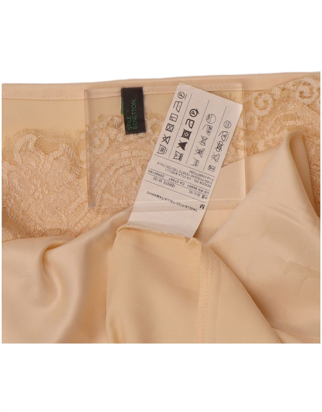 Benetton Femme Cami Top UK 12 Polyester Beige Moyen