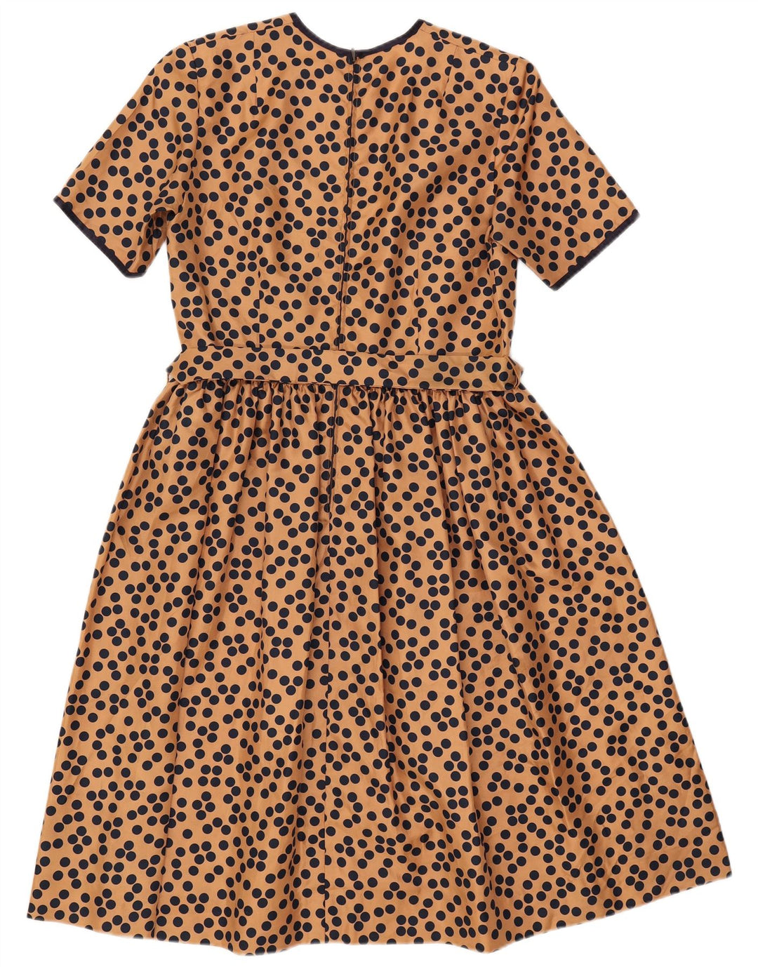 VINTAGE Robe A-Line Femme UK 12 Brun Moyen Tacheté