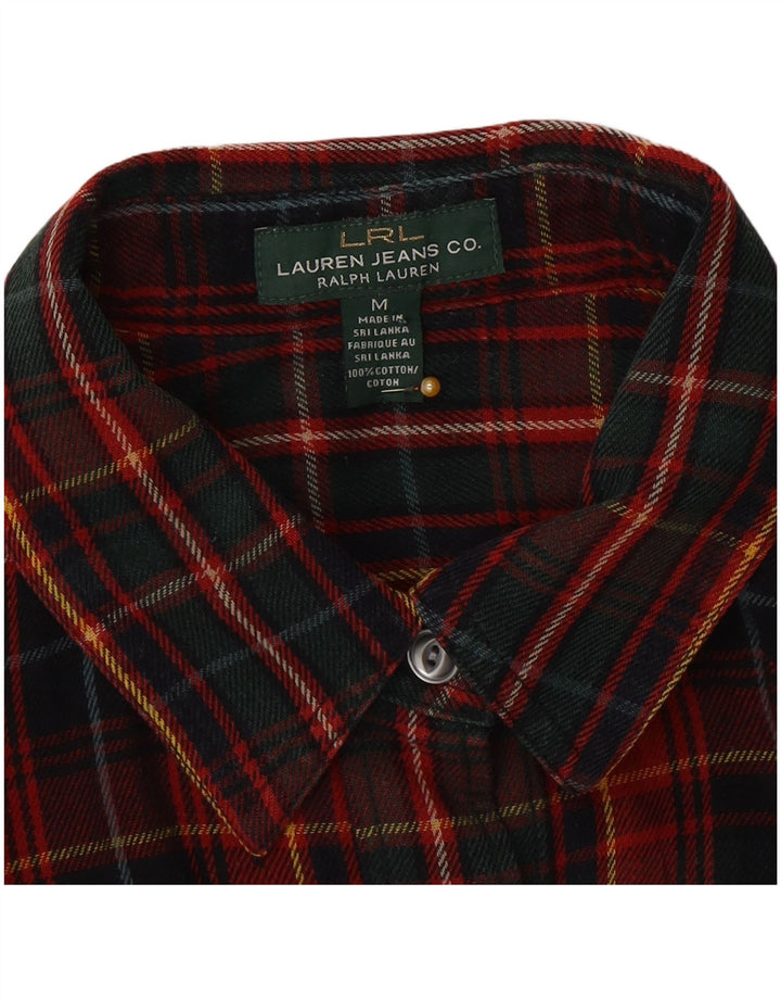 Ralph Lauren Chemise en flanelle pour femme UK 14 Coton à carreaux rouge moyen