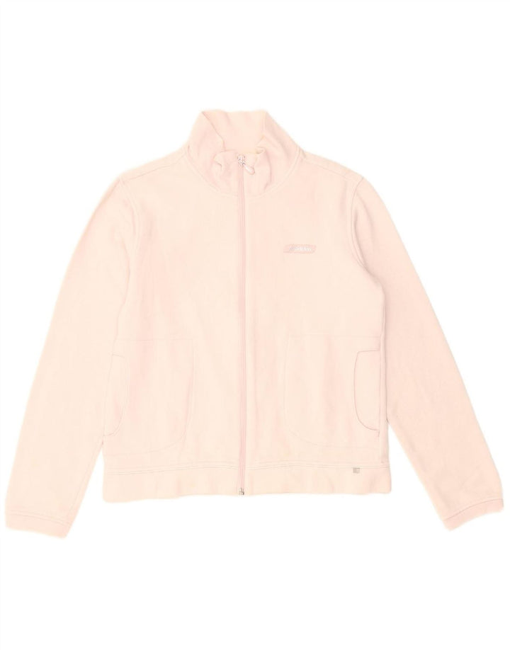 ADIDAS Womens Tracksuit Top Jacket UK 12 Medium Pink Cotton