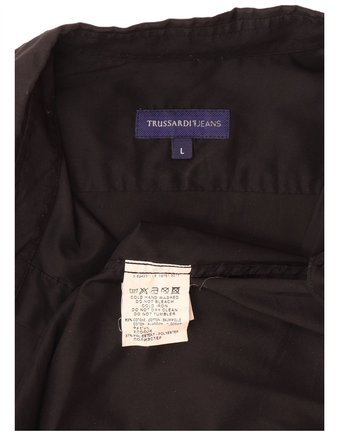 TRUSSARDI JEANS Chemise Homme Large Noir Coton