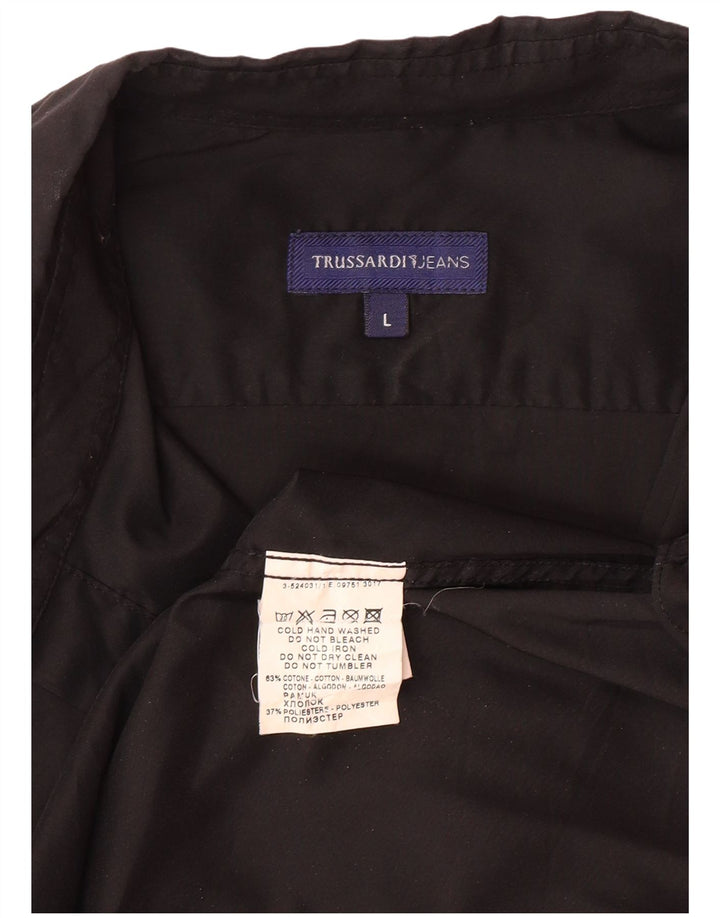 TRUSSARDI JEANS Chemise Homme Large Noir Coton