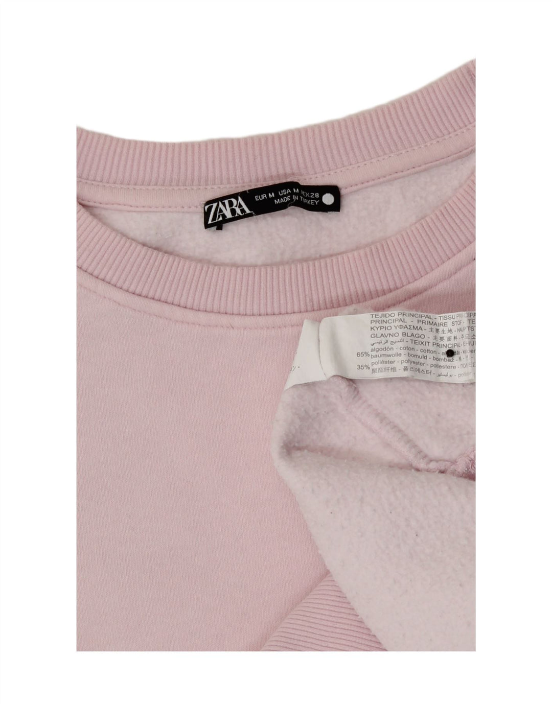 Zara Sweat-shirt pour femme UK 12 en coton rose moyen