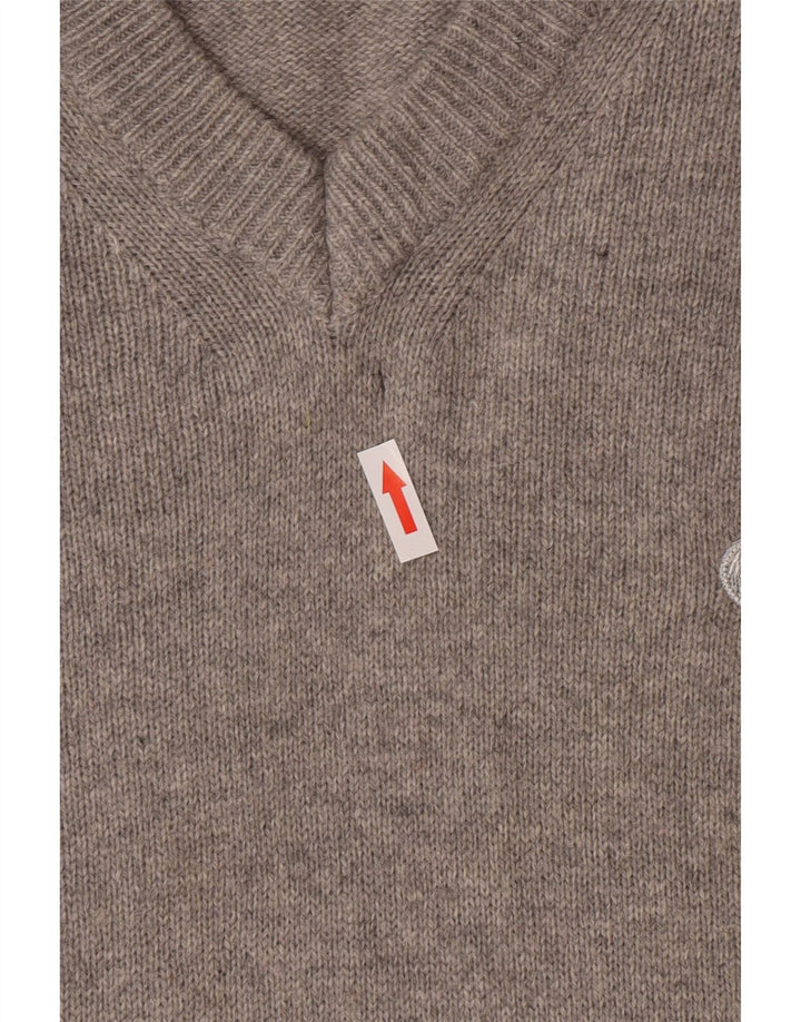 Murphy & Nye Pull col V pour homme en laine grise Taille L