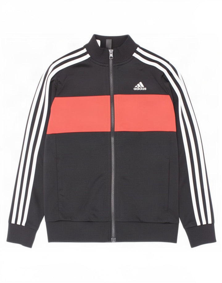 Adidas Veste de survêtement pour garçon 9-10 ans Noir Colourblock Polyester
