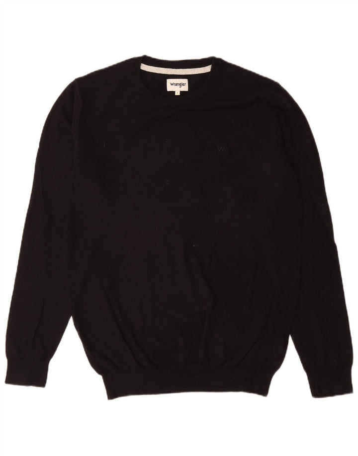 Wrangler Pull à col rond pour homme en coton noir Taille L