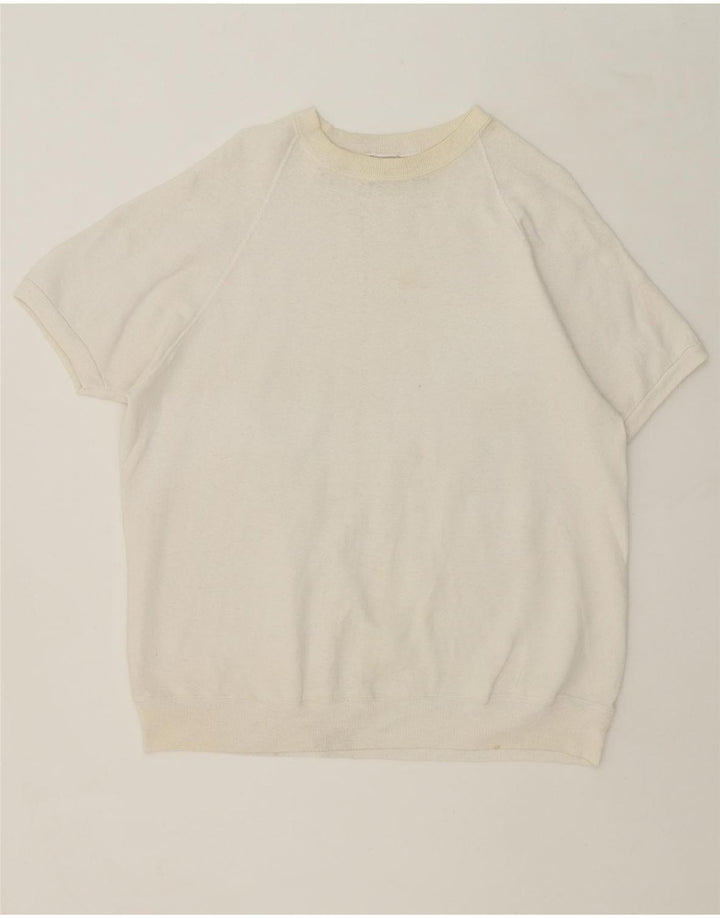 LEE Womens Short Sleeve Sweatshirt Jumper UK 18 XL White Polyester Vintage Lee and Second-Hand Lee from Messina Hembry 