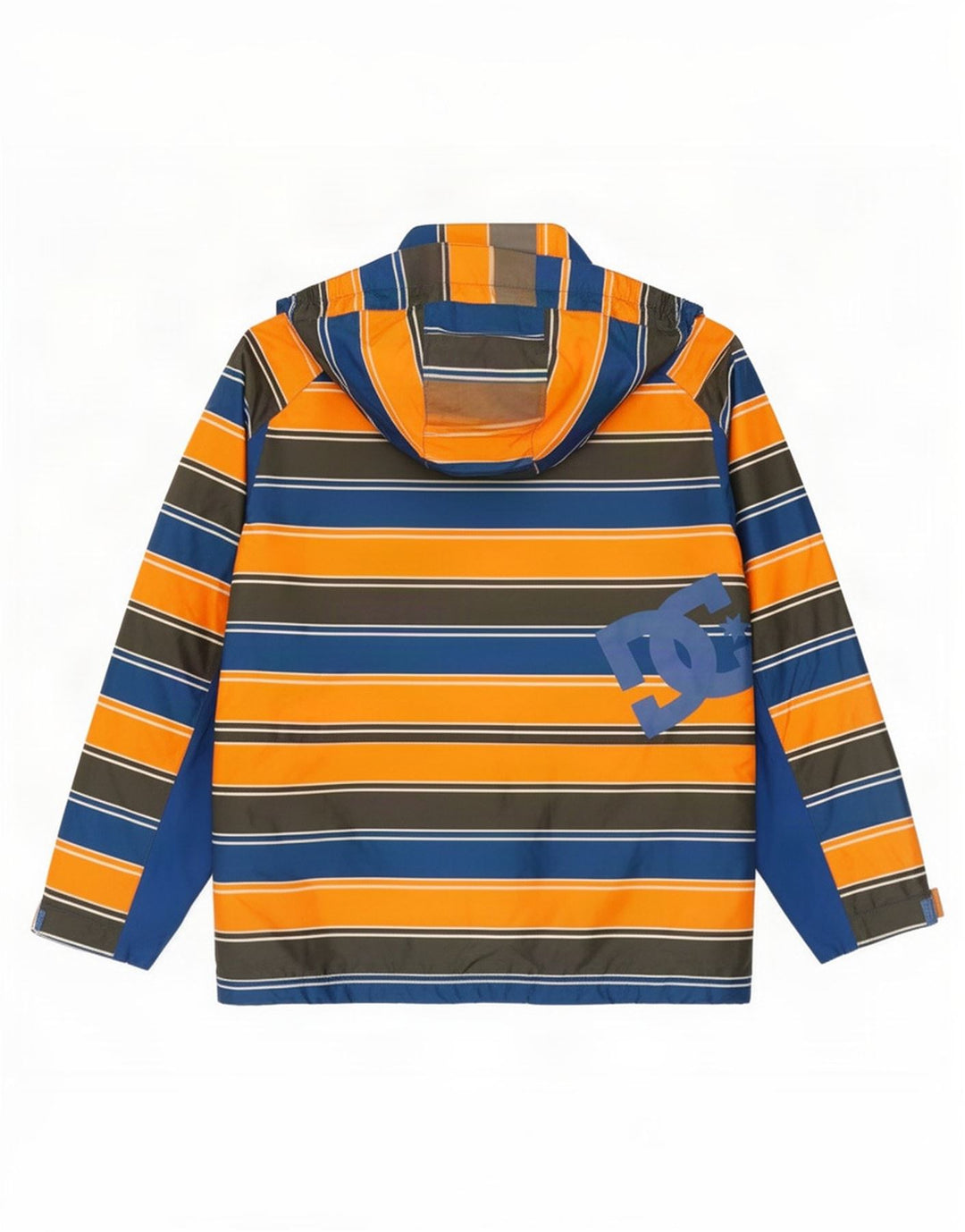DC Veste Coupe-Vent à Capuche Garçon 13-14 ans Polyester Rayé Bleu Moyen