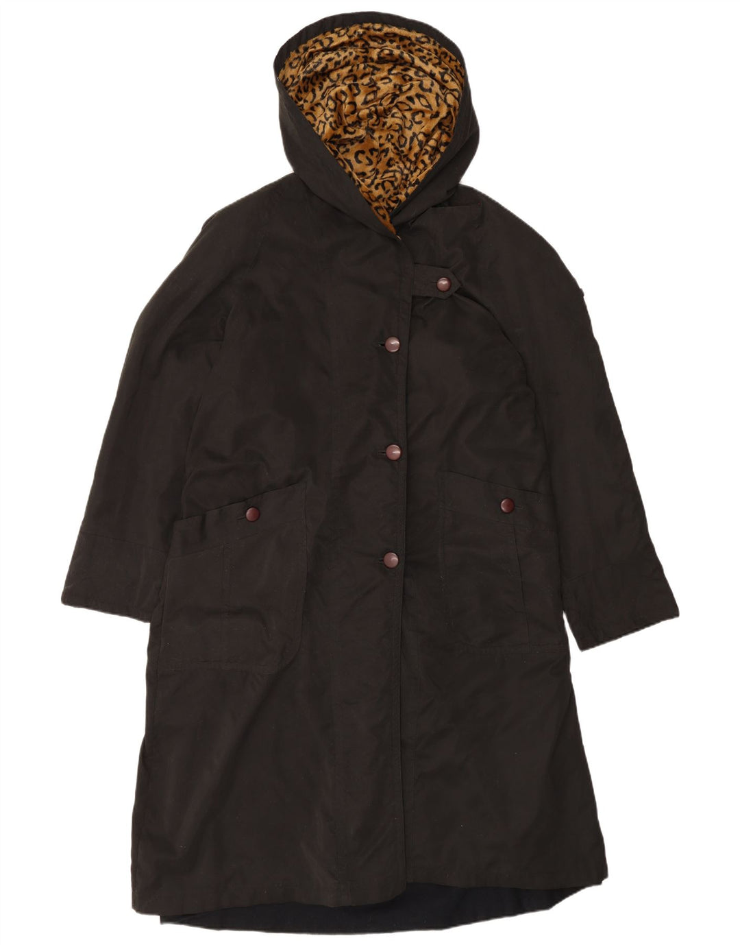 pardessus à capuche femme vintage UK 18 XL Polyester Noir