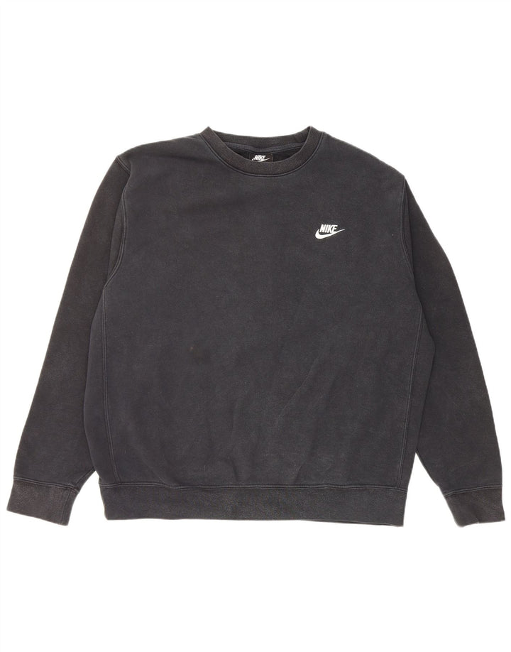 NIKE Sweat-shirt pour homme en coton noir Taille L