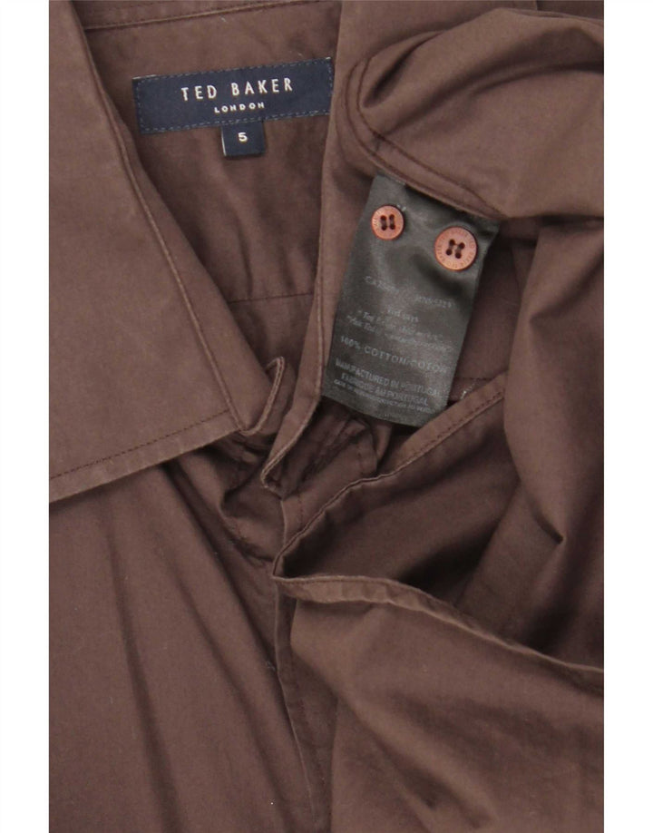 Ted Baker Chemise Homme Taille 5 Grand Coton Marron