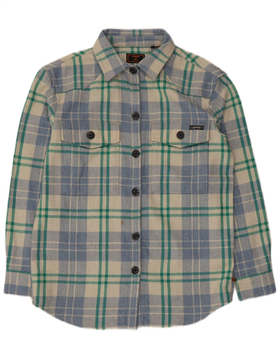 Superdry Chemise surdimensionnée en flanelle pour femme UK 10 Petit carreaux multicolores