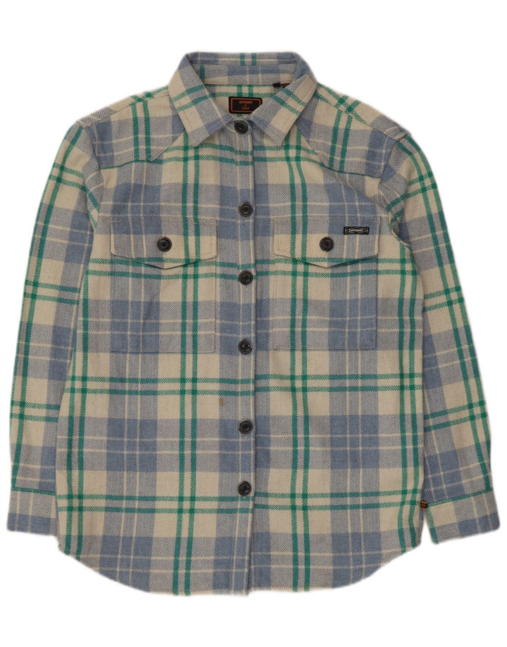 Superdry Chemise surdimensionnée en flanelle pour femme UK 10 Petit carreaux multicolores