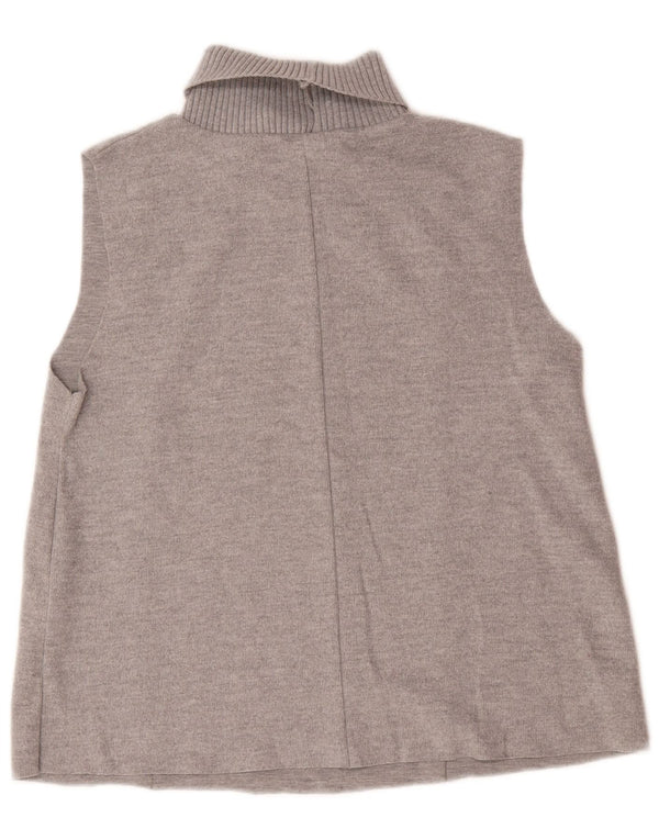 Zara Womens Vest Tank Top UK 16 Large Gris Coton