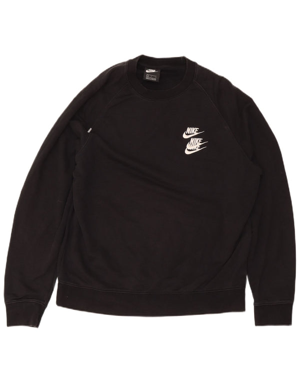 Nike Sweat-shirt graphique pour homme en coton noir Taille L