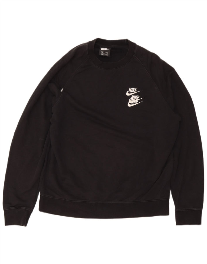Nike Sweat-shirt graphique pour homme en coton noir Taille L