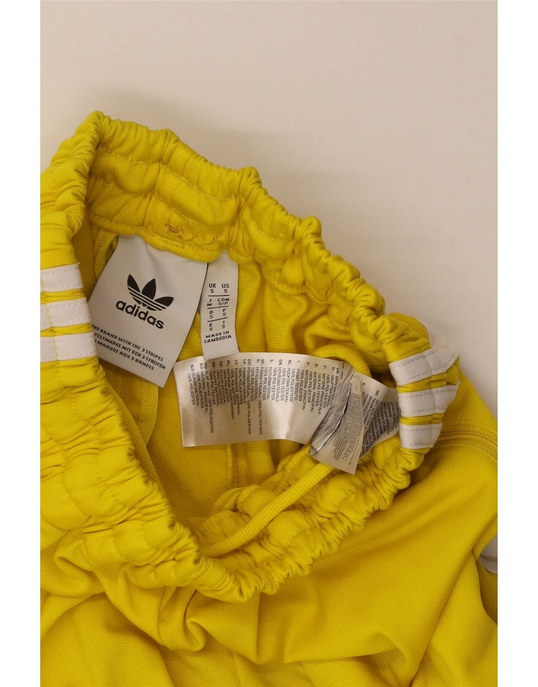 ADIDAS Pantalon de survêtement pour femme UK 8 Small Jaune Polyester