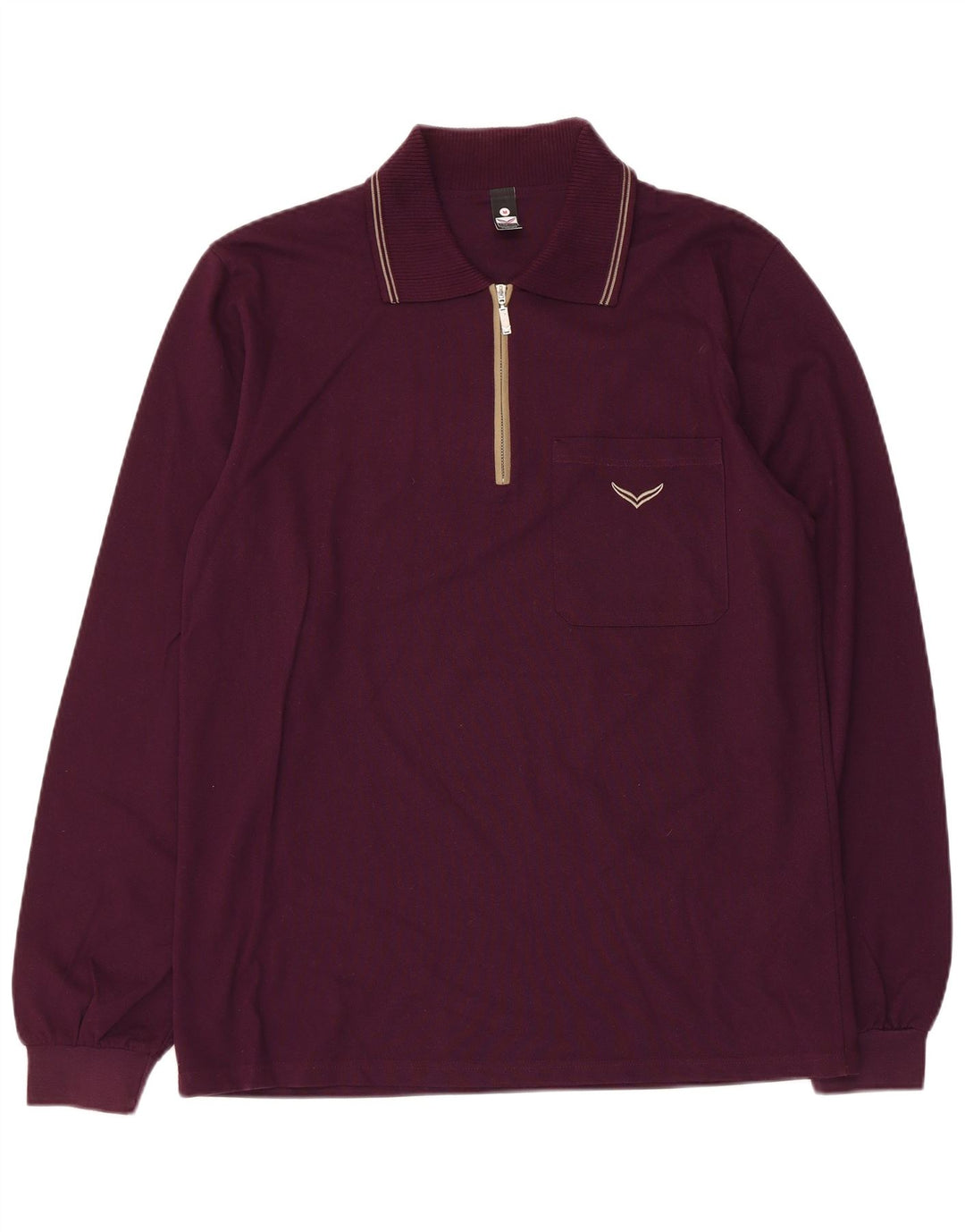 Trigema Polo à manches longues pour homme en coton marron moyen