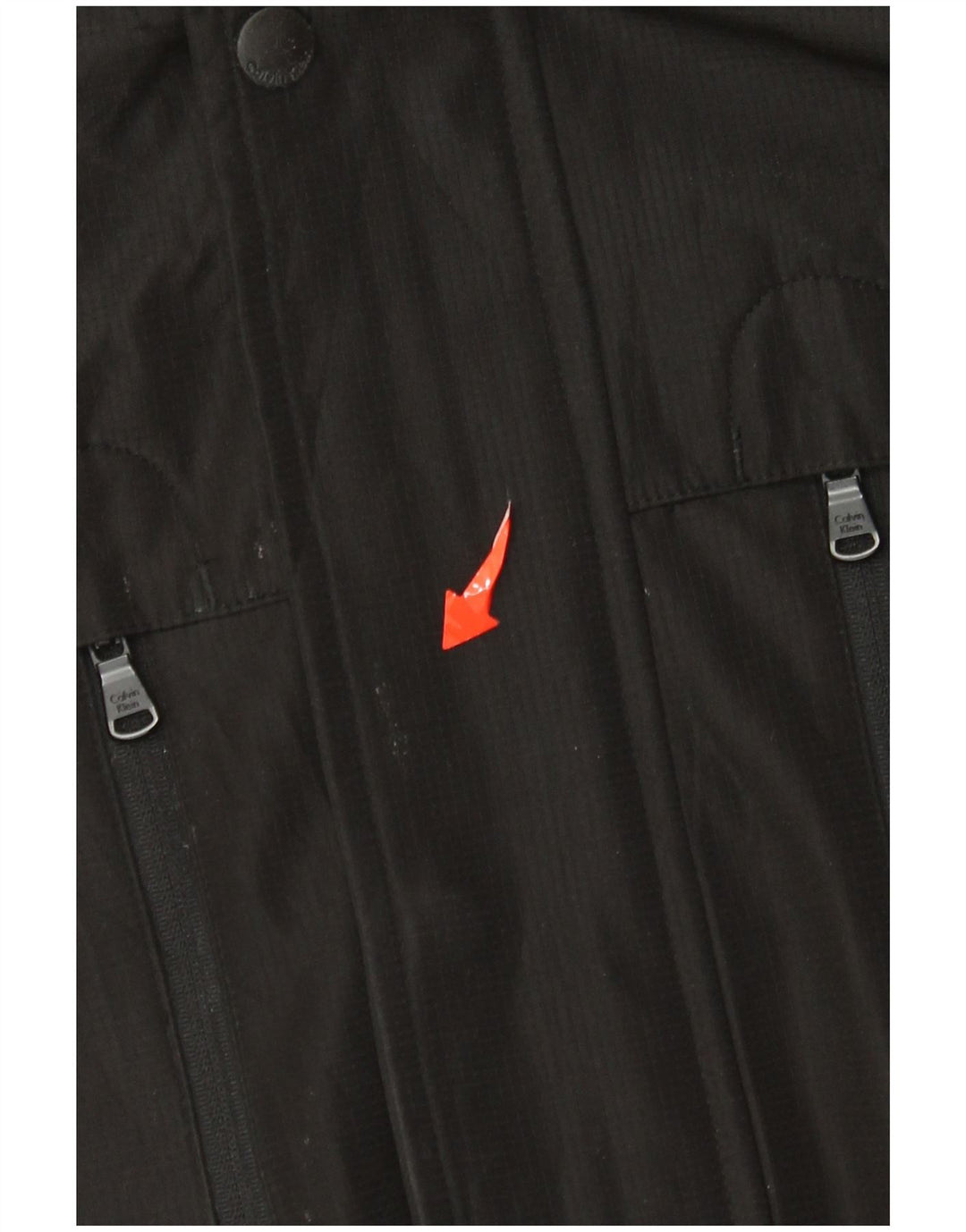 Calvin Klein Veste coupe-vent à capuche pour homme UK 40 Large Noir Polyester