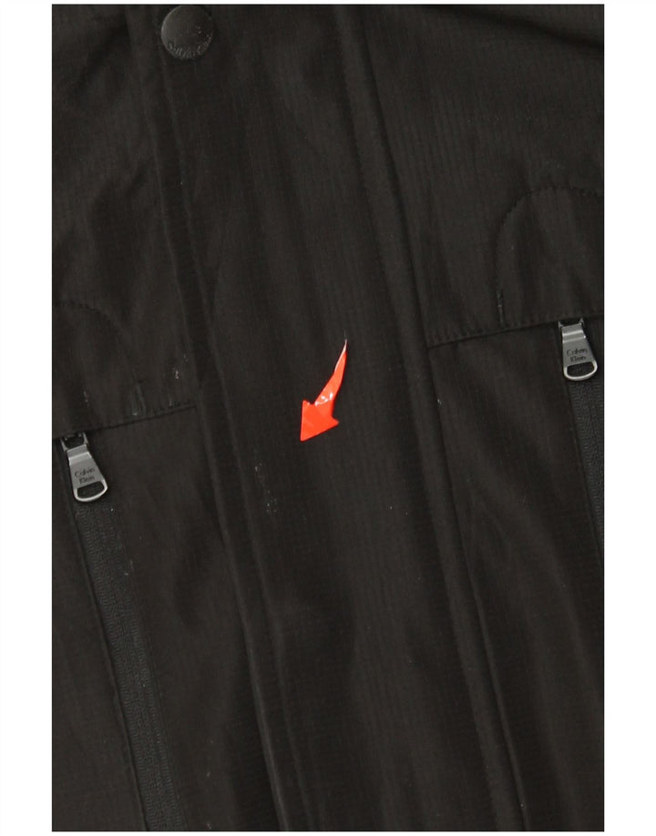 Calvin Klein Veste coupe-vent à capuche pour homme UK 40 Large Noir Polyester