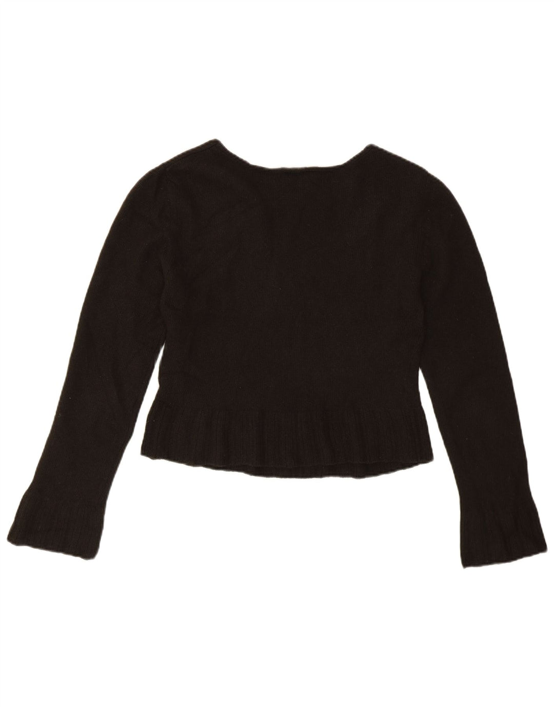 Max Mara Pull court à col rond pour femme UK 12 Marron moyen