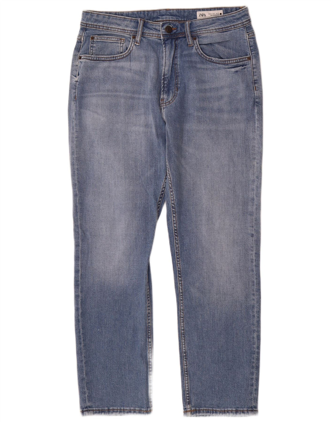 Zara Jean droit femme EU 40 Medium W30 L29 bleu coton
