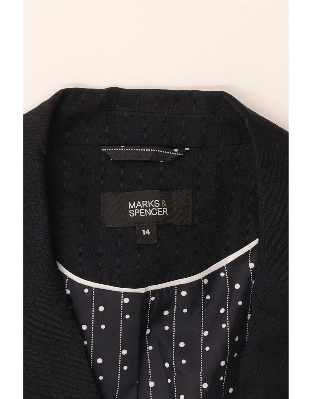 Marks & Spencer Veste blazer à 1 bouton pour femme UK 14 Bleu marine moyen