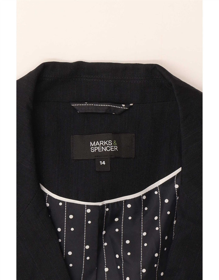 Marks & Spencer Veste blazer à 1 bouton pour femme UK 14 Bleu marine moyen