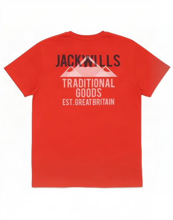 Jack Wills T-Shirt Graphique Homme Rouge Moyen Coton