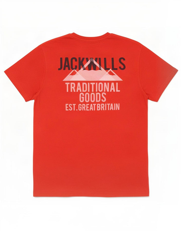 Jack Wills T-Shirt Graphique Homme Rouge Moyen Coton