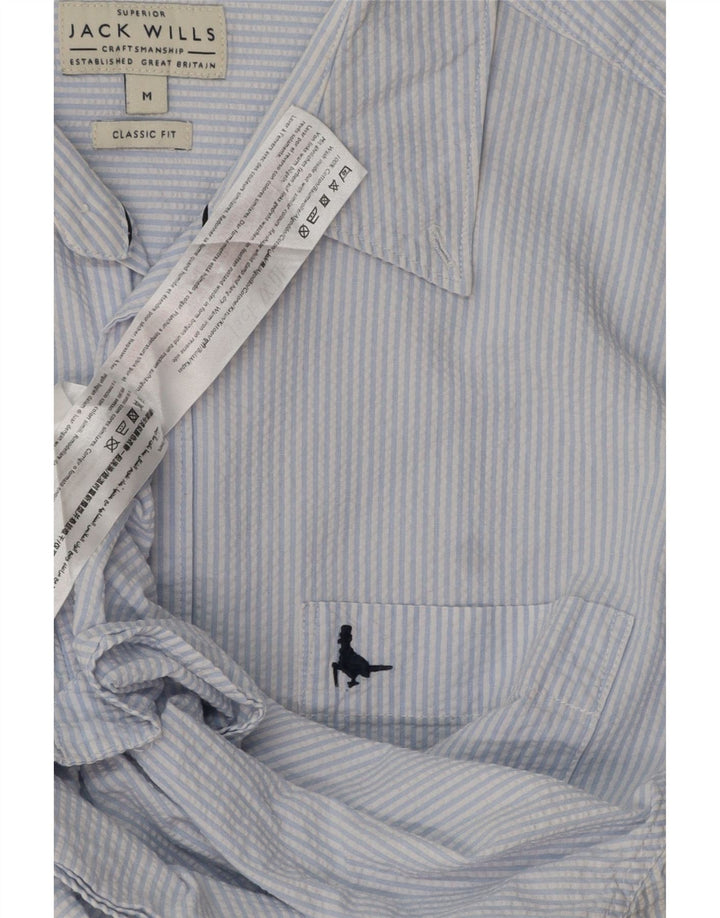Jack Wills Chemise classique pour homme en coton à fines rayures bleu moyen