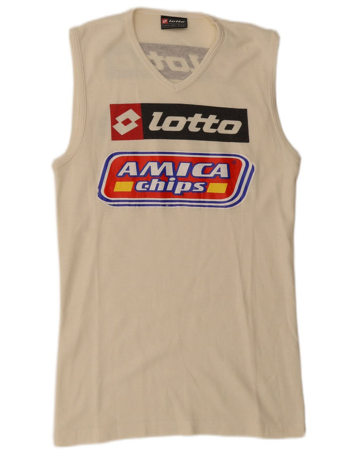 Lotto Débardeur Graphique Homme Petit Blanc Cassé Coton
