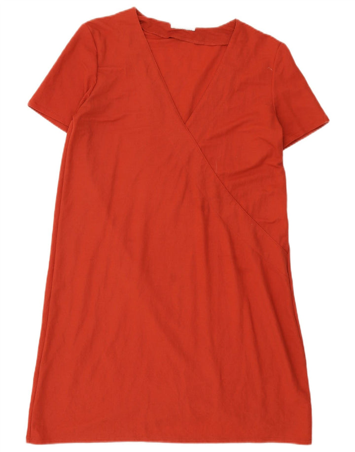 Zara Robe trapèze pour femme UK 44 en viscose rouge moyen
