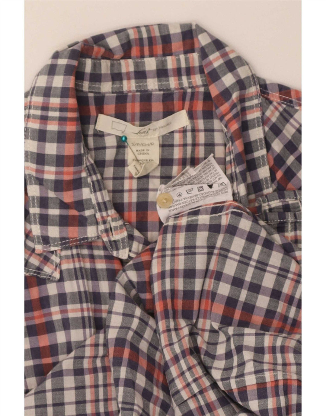 Levi's Chemise à Manches Courtes Femme UK 10 Small Multicolore Check Cotton