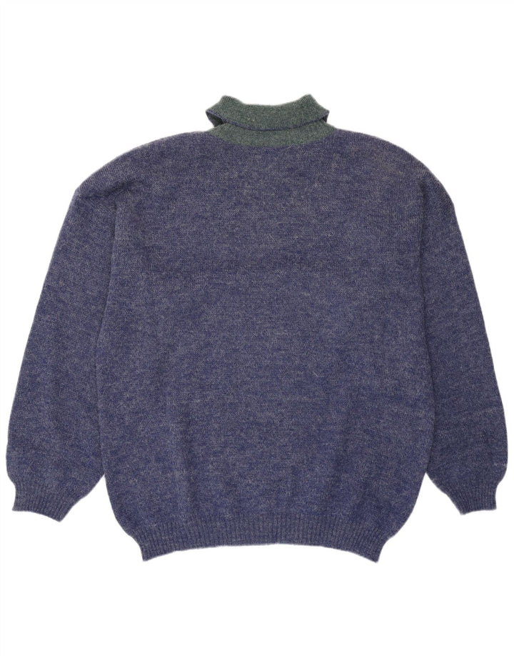 Blue Flame Pull graphique à col polo pour homme XL moucheté