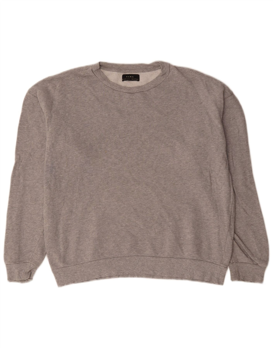 Zara Homme Sweatshirt Jumper Moyen Gris Moucheté Coton